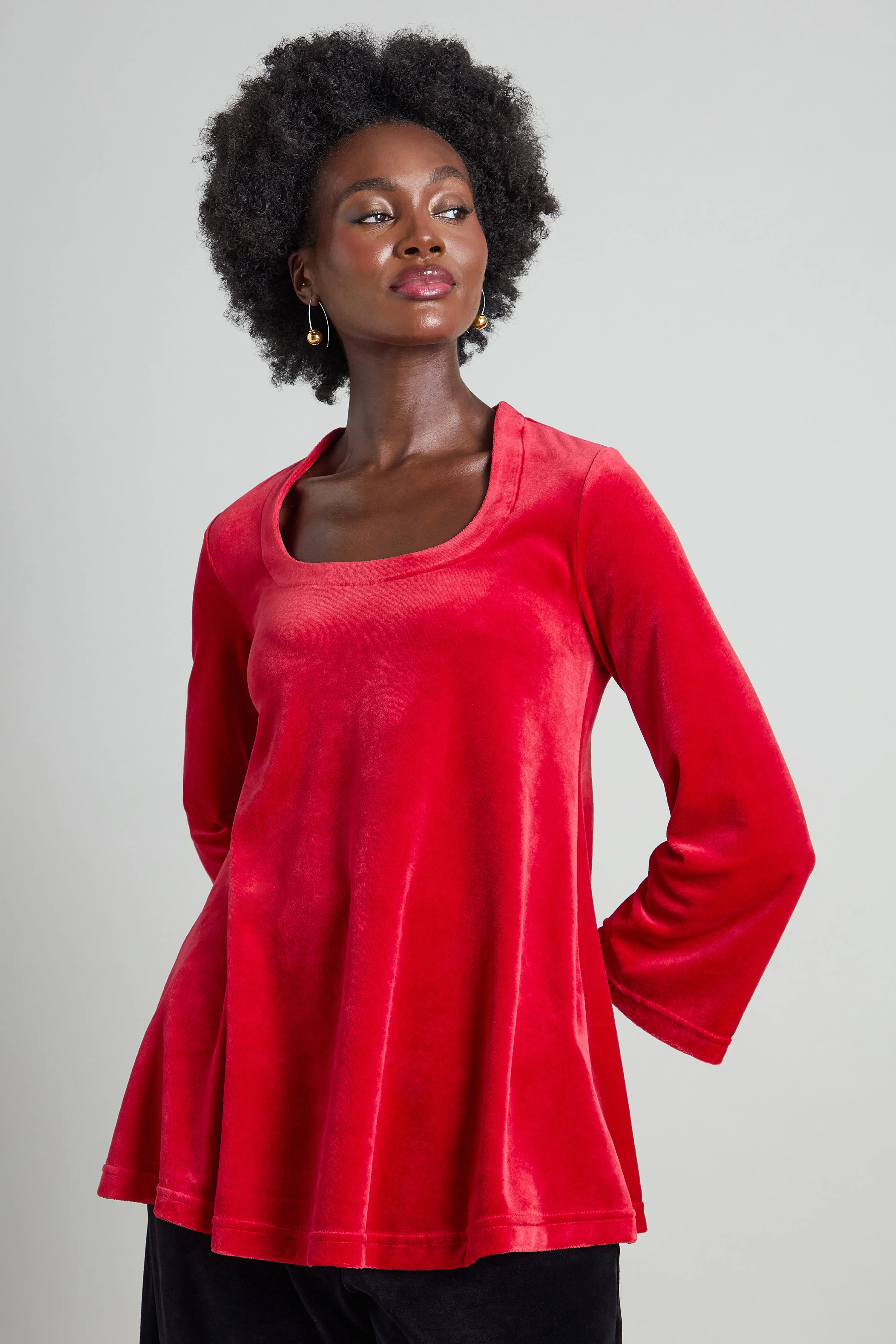 Velvet Jersey Horseshoe Neck Top - Image 2