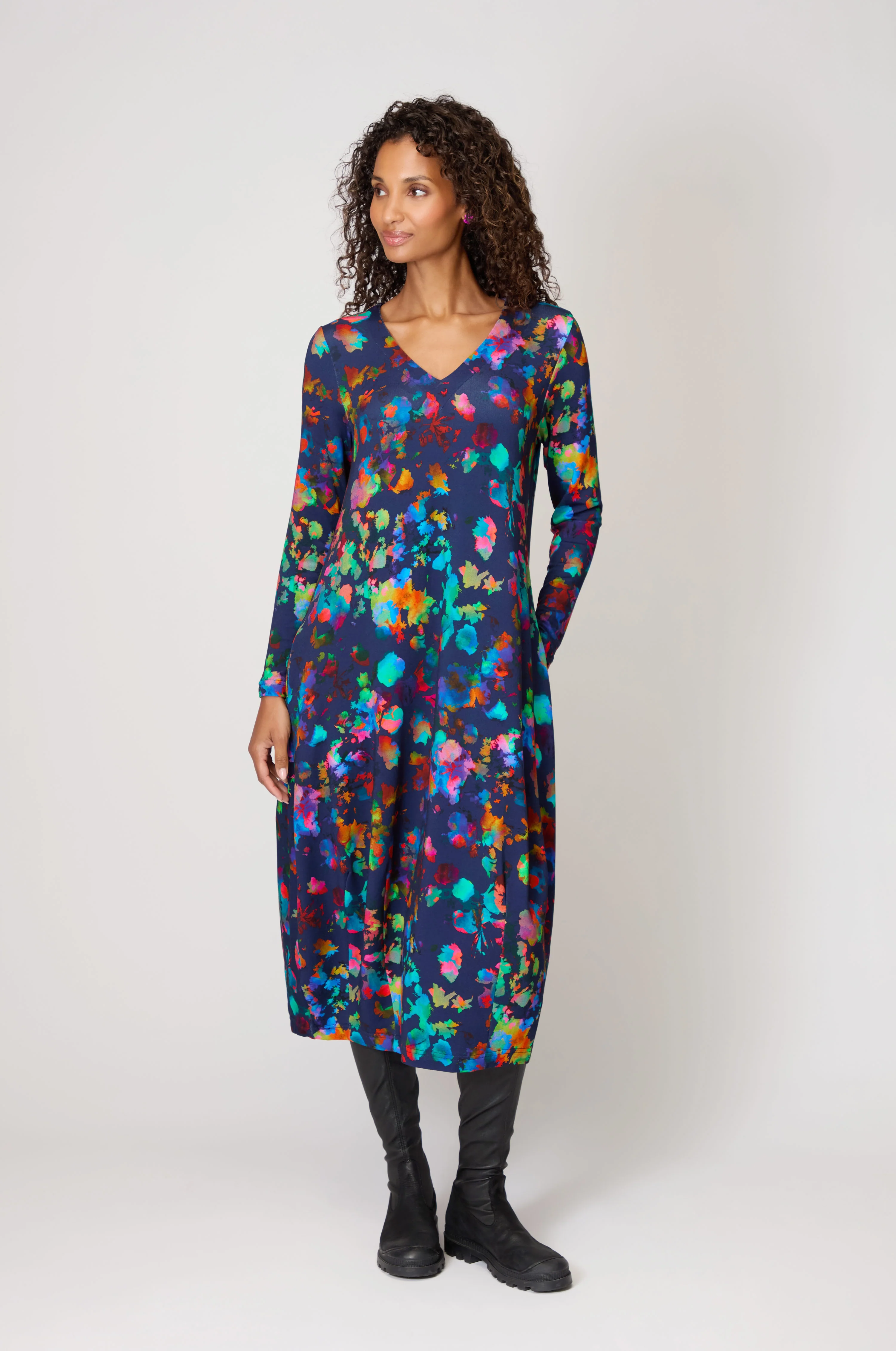 Vivid Petals Jersey Dress - Image 3