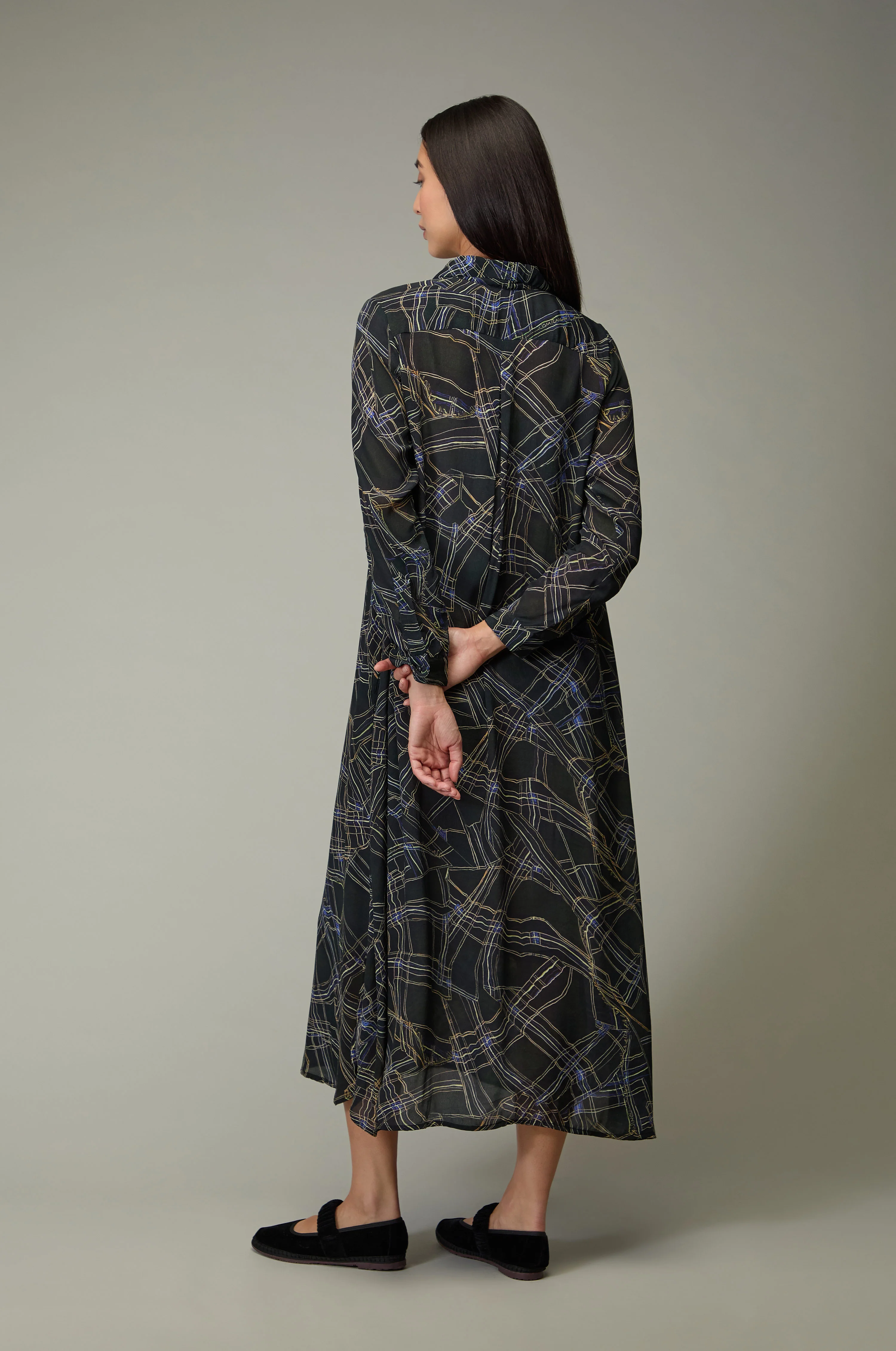 Wavy Lines Shirt Dress - Image 4