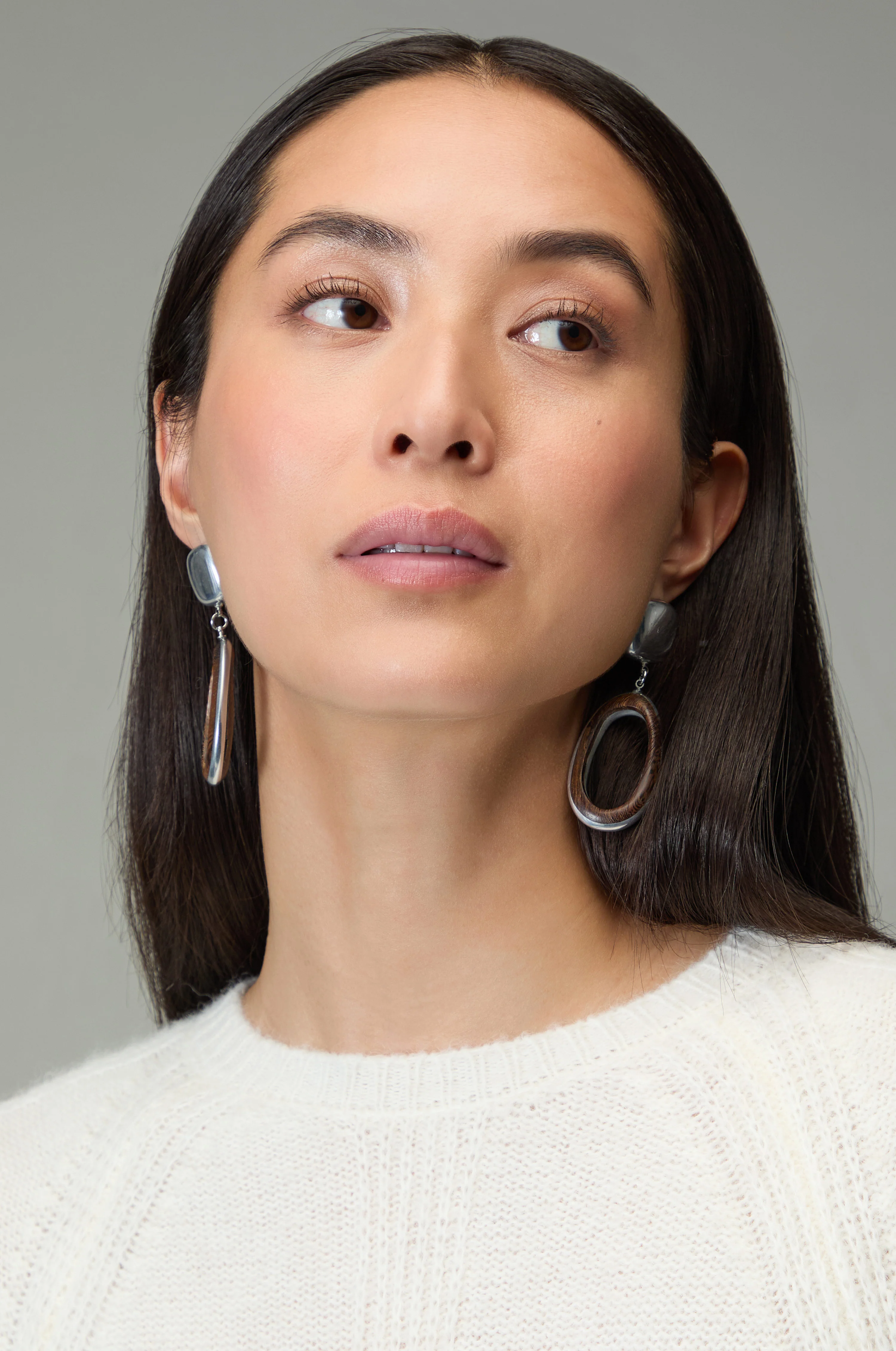 Wooden Silver Earrings - Image 4