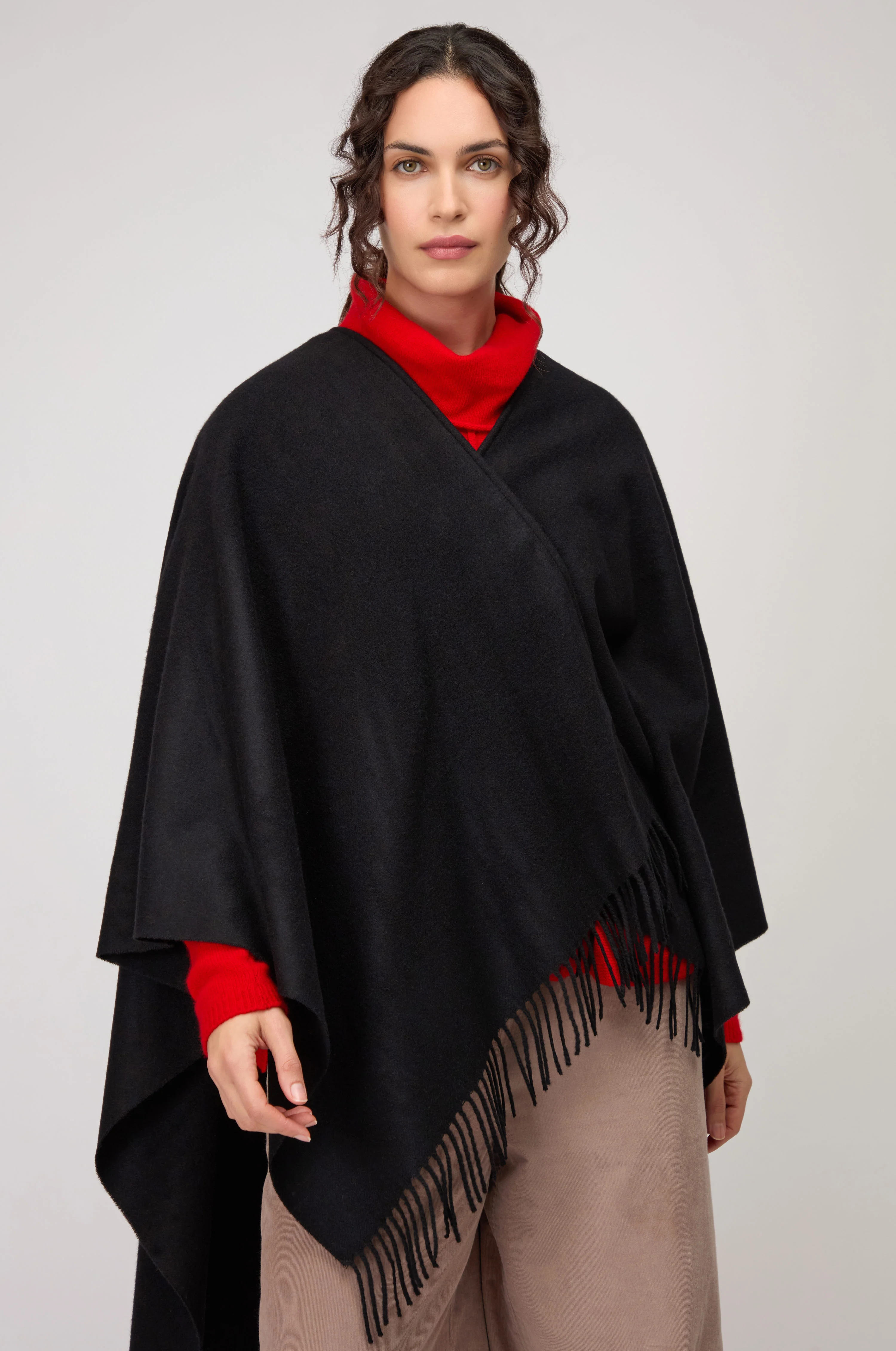 Wool Cashmere Black Shawl - Image 3